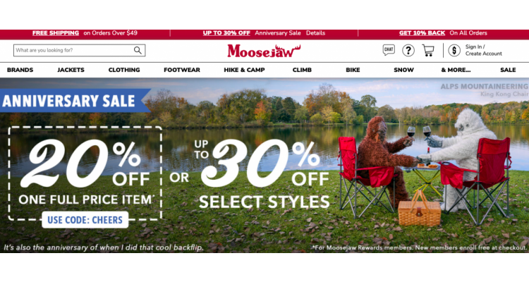 Moosejaw 30$ discount PUMPKIN