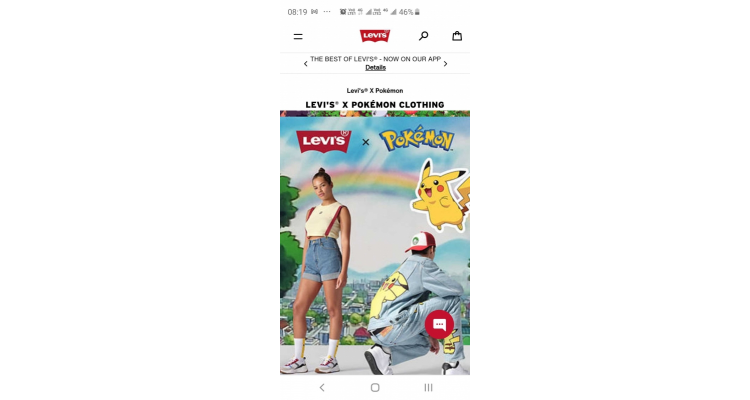 美國 Levi's X Pokemon crossover 