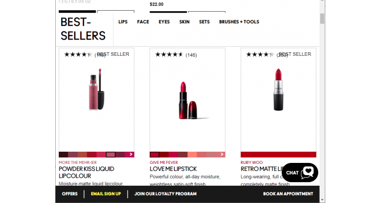 MAC Cosmetics 精選明星口紅、腮紅、高光6折