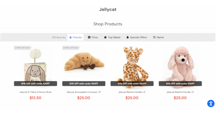 Jellycat 超可愛毛絨玩具 8折