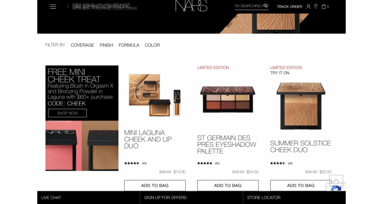 NARS 50% off