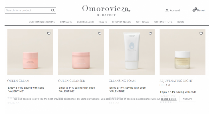 Omorovicza 護膚產品滿$150立減$20