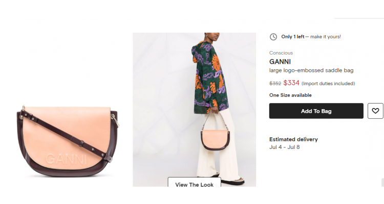 GANNI large logo-embossed bag