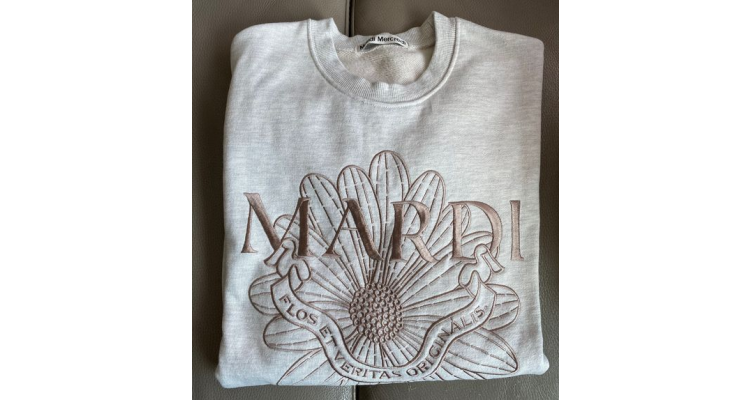 韓國Mardi Mercredi-SWEATSHIRT FLOWERMARDI ALUMNI NEEDLEWORK