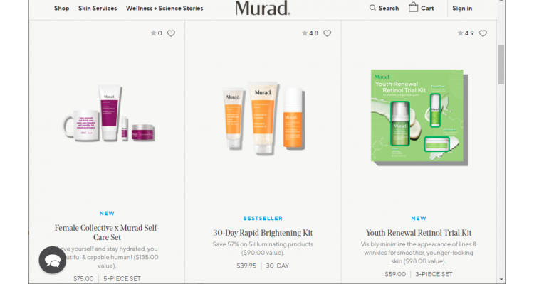 Murad Skin Care 精選護膚套裝相當於低至3折