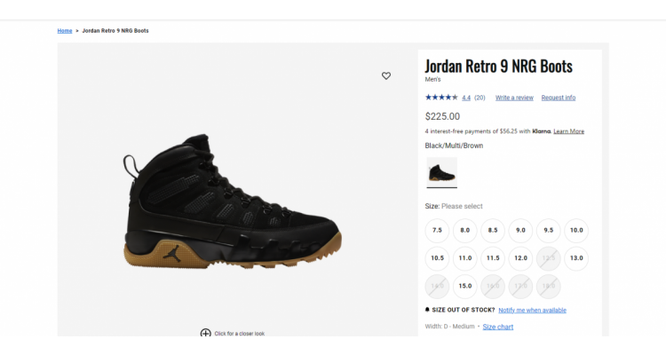 Jordan Retro 9 NRG Boots