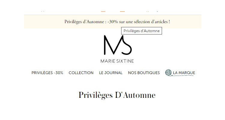 marie-sixtine 30% off SALES