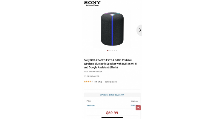 Sony SRS-XB402G無線音箱特價