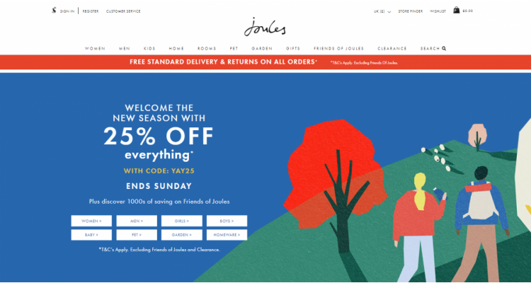 Joules New Season 25% off