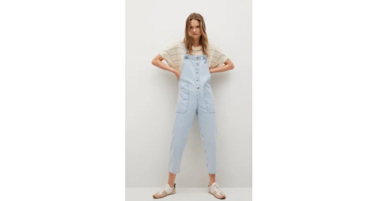 Long denim dungarees 