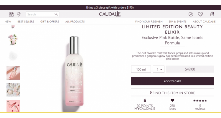 Caudalie 皇后水超蜜桃粉包裝買1送1