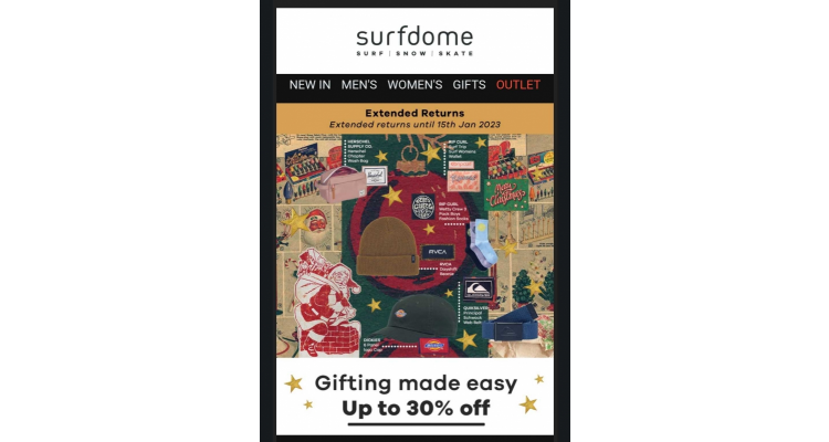 Surfdome 節日禮品低至七折