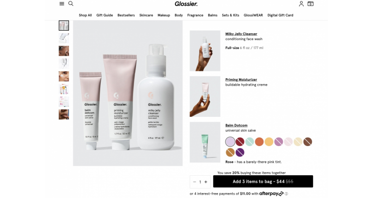 Glossier skincare set