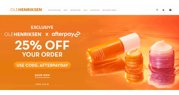 OleHenriksen Afterpay Day 七五折