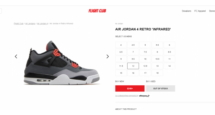 AIR JORDAN 4 RETRO 'INFRARED