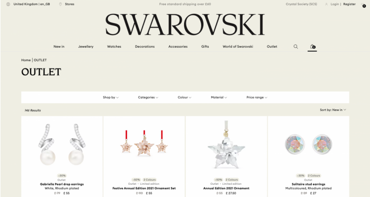 英國Swarovski Outlet區低至半價