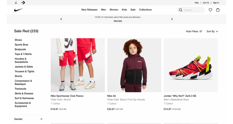 Nike 英國官網優惠
