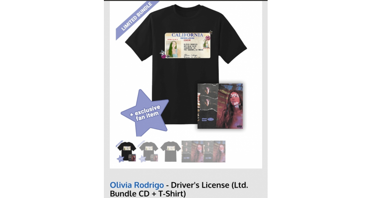 driver's license 單曲CD+T恤