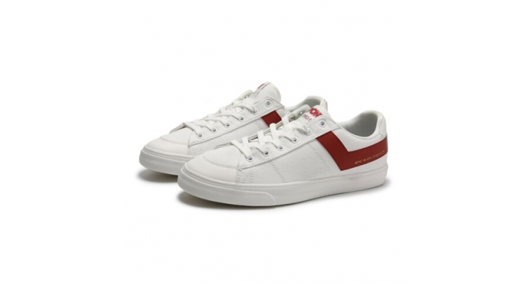 PONY Pro80 休閒鞋 帆布鞋 低筒 白紅色