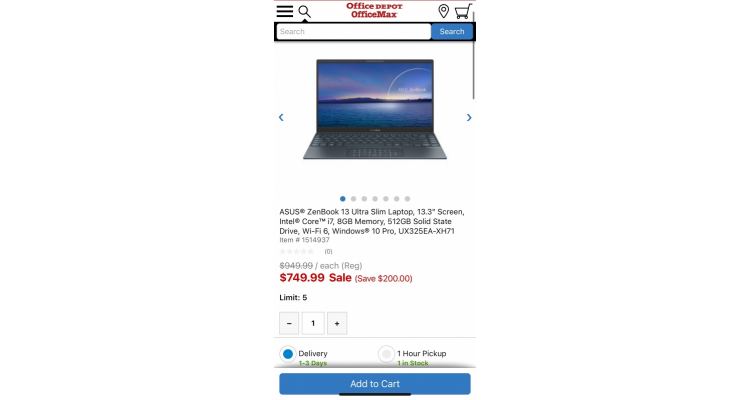 ASUS $ 749.99（原價$ 949.99）