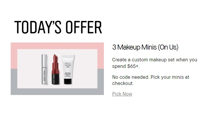 Bobbi Brown 滿額送自選3件sample