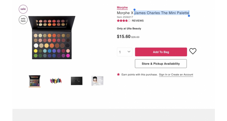 James Charles Palette 40%off