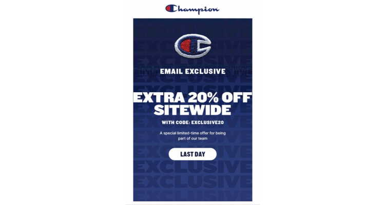 Champion US 全場8折最後今日