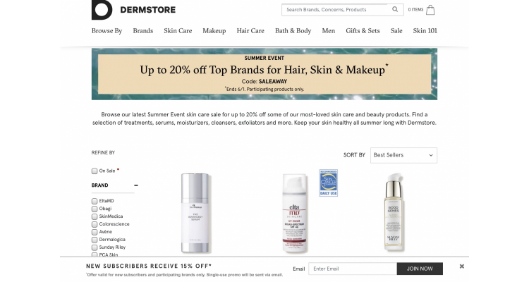 DERMSTORE 指定產品20%off