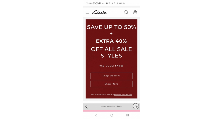 美國網Clarks 貨品低至 5折,再額外6折