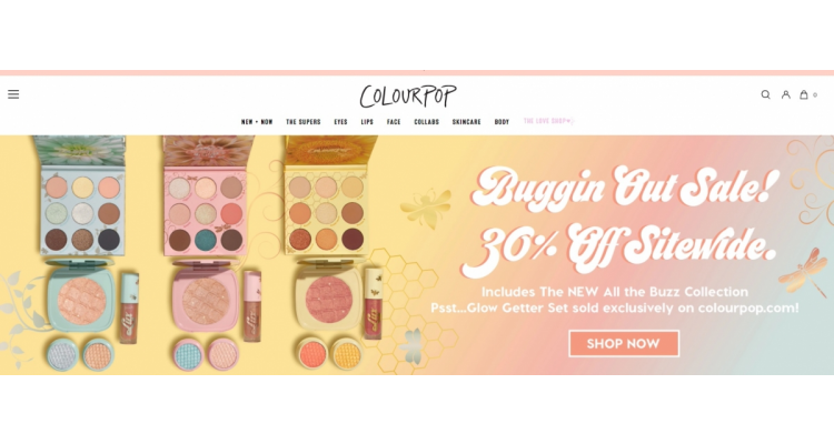 Colourpop美國官網全網7折