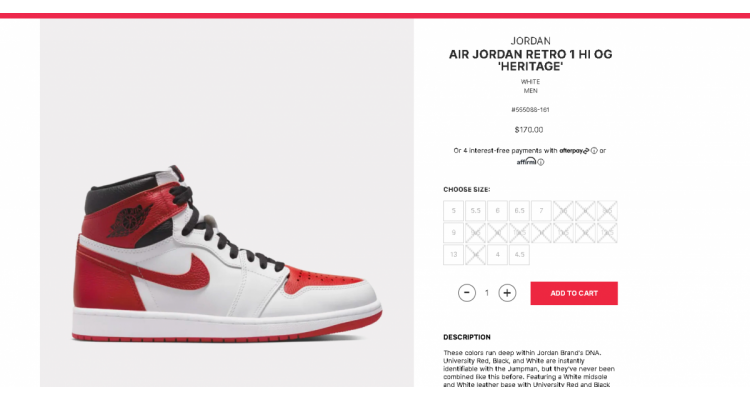 AIR JORDAN RETRO 1 HI OG 'HERITA