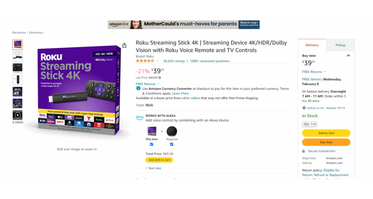 Roku Streaming Stick 4K | Stream