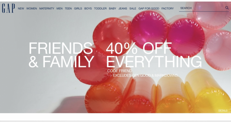 GAP 40% off