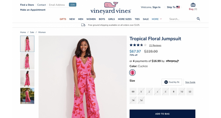 vineyard vines 連衣褲70% off