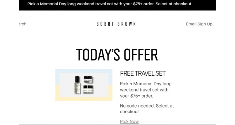 Bobbi Brown Memorial Day滿額送