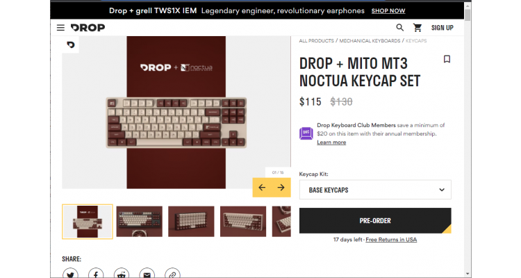 Drop + MiTo MT3 Noctua 全套配置$105