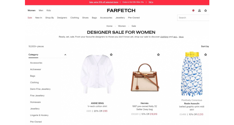 英國名牌網FARFETCH 年中折扣SALE