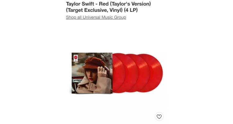 Taylor swift “RED” Target限定版紅色黑膠