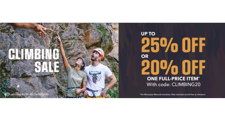 Moosejaw up to 25% off