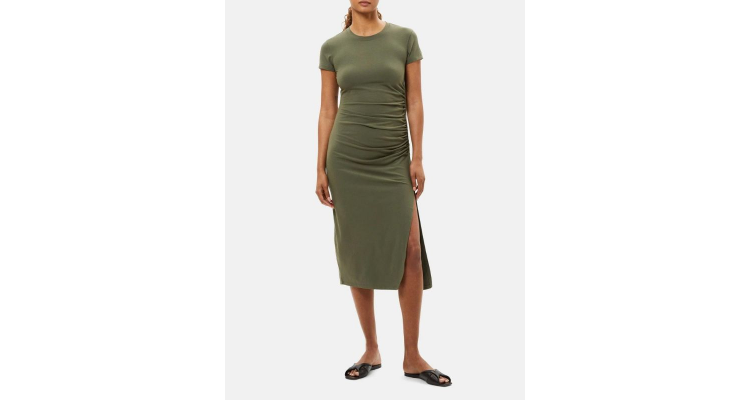 Shirred Tee Dress in Stretch Mod