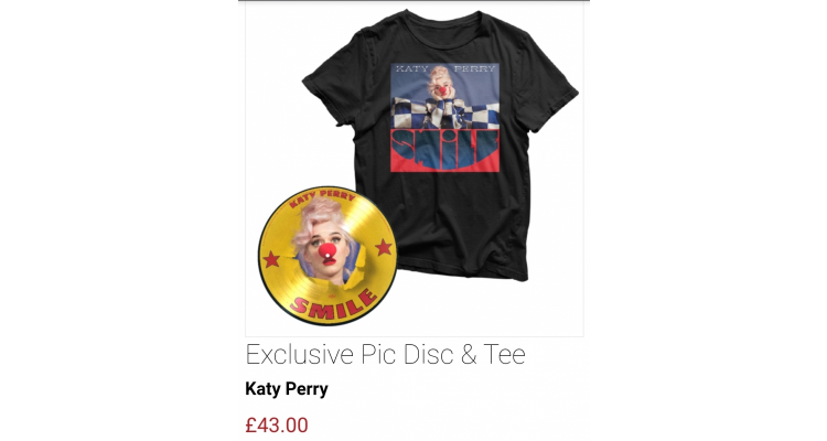 Katy Perry圖案黑膠+T恤套裝