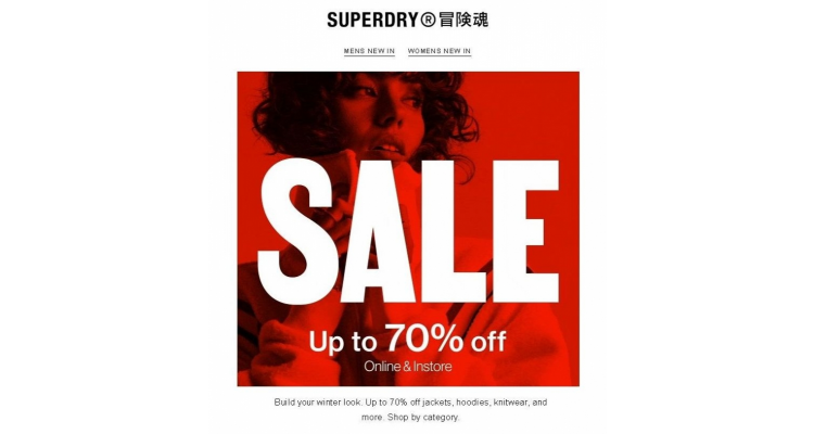 美國Superdry 減價低至3折