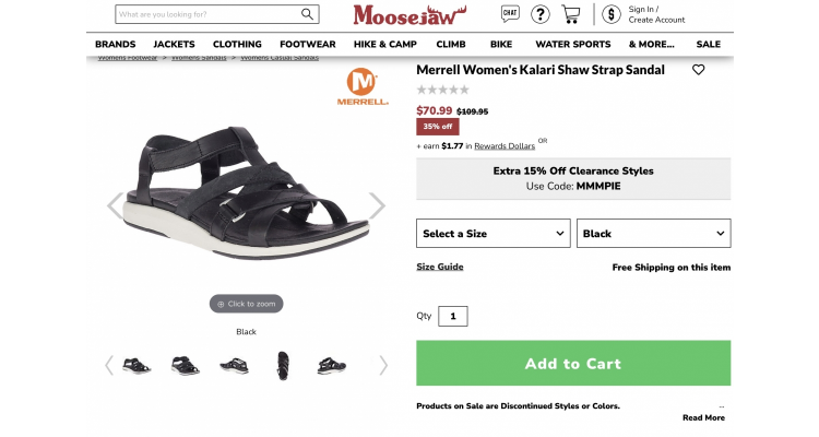 Merrell Kalari Shaw Stra涼鞋35%off