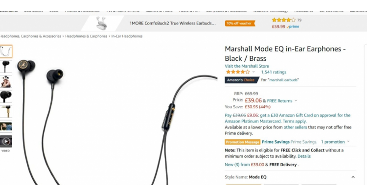 Marshall Mode EQ in-Ear Earphone