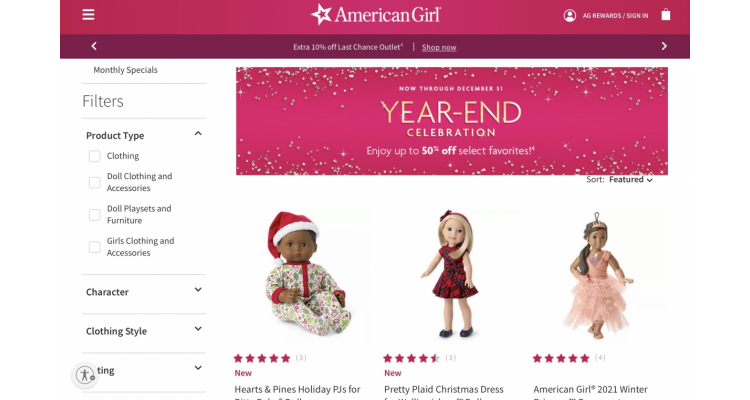 American girl year-end sale