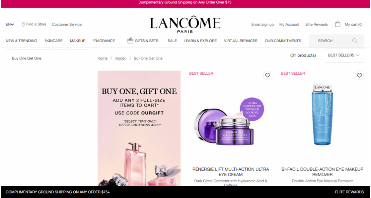 Lancome 精選護膚買1送1