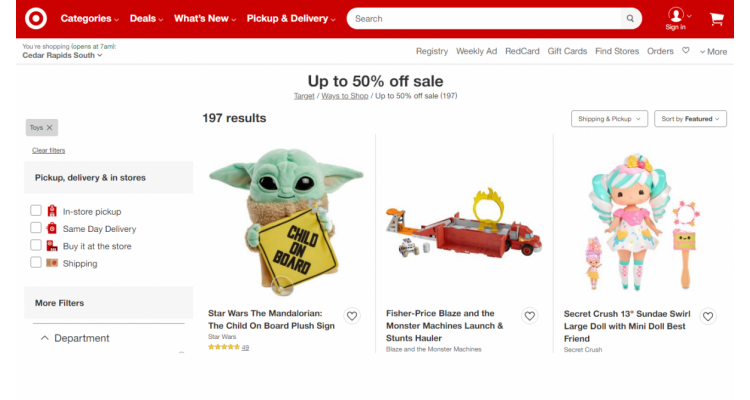 Target.com 多款暢銷玩具熱賣，低至5折