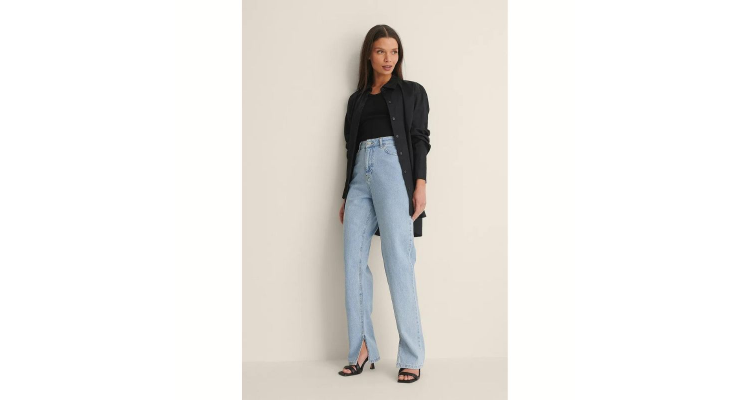 NA-KD Organic Side Slit Denim 