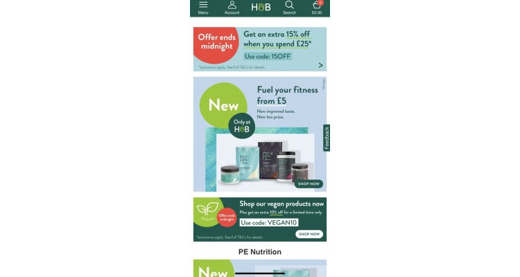 Holland Barrett 特價