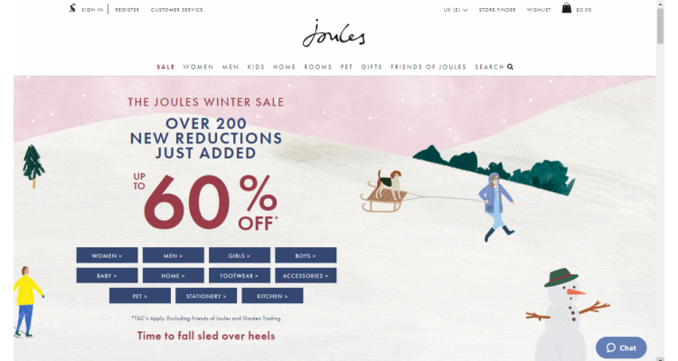Joules 冬季減價 up to 60% off